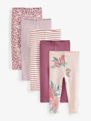 Легинсы для девочки Next D57-189, 5 шт., Бежевый, Розовый