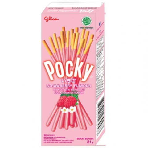 Бисквитные палочки со вкусом клубники Pocky Strawberry, 21 гр