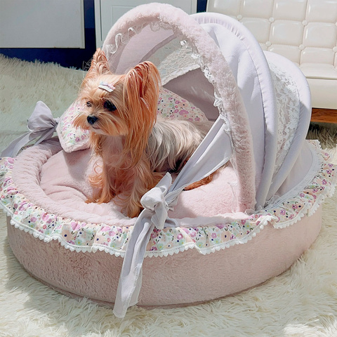 2053 Люлька нежно-сиреневая с кружевным верхом PREMIUM (чехлы съёмные)