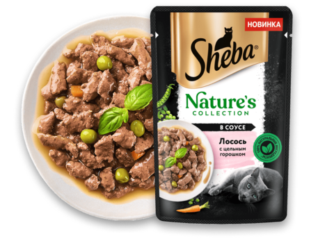 Sheba Nature's Collection пауч для кошек (лосось и горох) 75 г