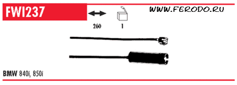 FWI237 Датчик износа тормозной колодки