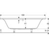 Прямоугольная ванна Geberit Renova Plan Duo: L=180см, B=80см