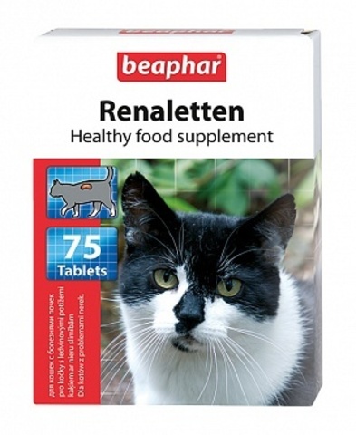 Беафар Реналеттен К диетическое лакомство для кошек с проблемами почек 75 таб.