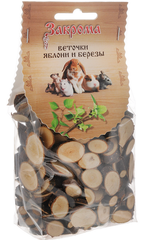 Закрома для грызунов угощение Веточки яблони и березы 100г