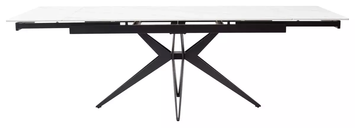 Стол FORIO 160 MATT WHITE MARBLE SOLID CERAMIC / BLACK, DISAUR