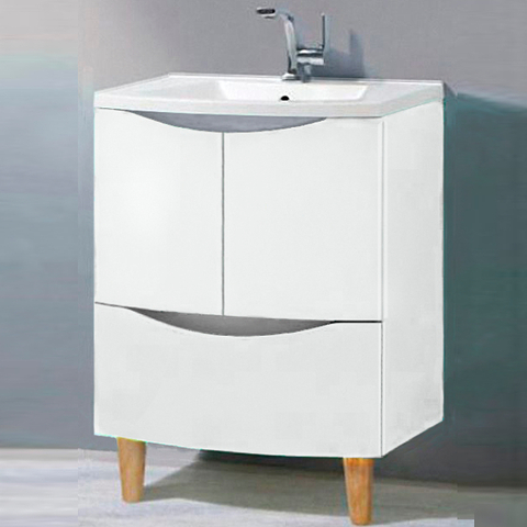 BelBagno BB800SHVC/BL ALDA База под раковину напольная, с двумя распашными дверцами и одним выдвижным ящиком BB800SHVC/BL Bianco Lucido, 800x480x850