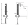 Gessi 316 Смеситель для раковины на 1 отверстие, высокий h=305мм, без донног клапана, излив 156мм, цвет: brushed black metal pvd 54206#707