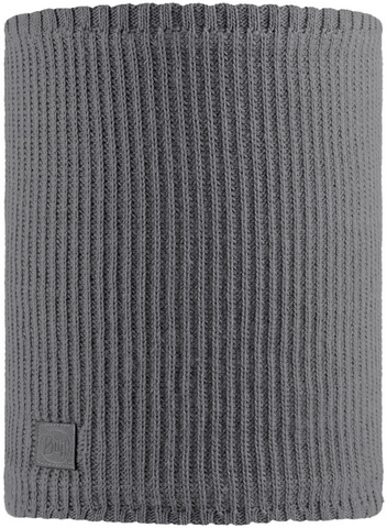 Вязаный шарф-труба с флисом Buff Neckwarmer Knitted Polar Rutger Grey Heather фото 1