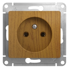 Schneider Electric Glossa Дерево Дуб Розетка без заземляющих контактов механизм IP20 скрытая установка GSL000541