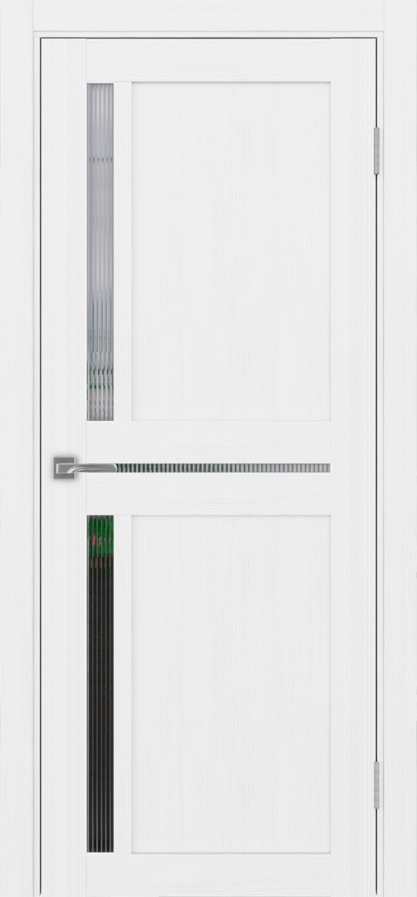 Дверь межкомнатная Оптима Порте Турин 523.221, цвет белый лед, экошпон, стекло мору