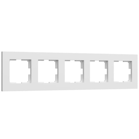 Рамка на 5 постов. Цвет Белый софт. Werkel(Веркель). Slab. a067786 / W0052961