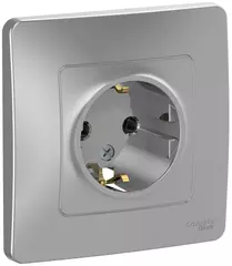 РОЗЕТКА С/У з/к без шт.16А 250В, алюмин. BLNRS001013