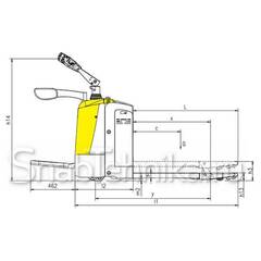 Тележка электрическая CBD25R-II с платформой 2500 кг 1150 мм