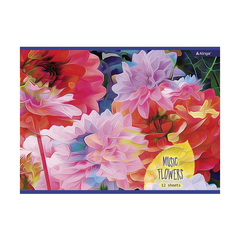 
          Альбом для рисования Alingar, формат А4, 12 листов, офсет, серия "Music flowers"