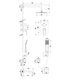 Смеситель для ванны и душа встраиваемый LEMARK UNIT LM4522C