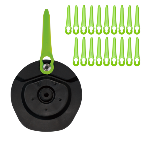 Нож пластиковый 20 шт с диском для односторонней установки для триммера Greenworks (2963507)