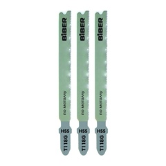 БИБЕР 85279 Полотна для эл.лобзика д/метал. 67/1,1мм Т118G 3 шт(25/200)