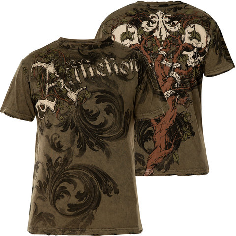 Affliction | Футболка мужская BOUND TO TRUTH Brown A1130 спина и перед