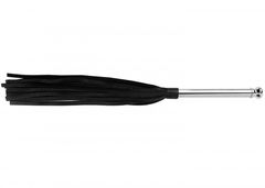 Черная многохвостая плеть с металлической ручкой - 45 см. - 