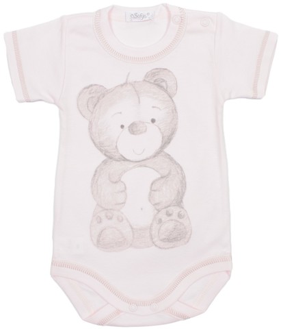 Розовый боди с мишкой Sofija Szaraczek