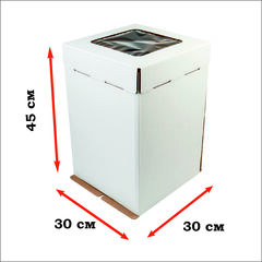 Коробка картонная усиленная гофрокартон с окном 30х30х45 см