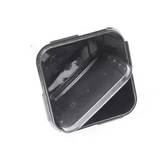 Ведро квадратное 23л, черное с крышкой