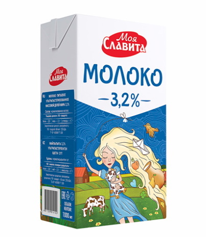 Белорусское молоко "Моя славита" 3,2% 1л. пачка Милкавита - купить с ...