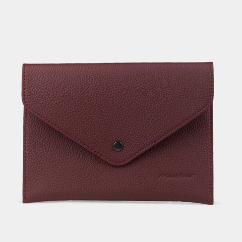 Конверт для хранения из кожи теленка, бордового цвета