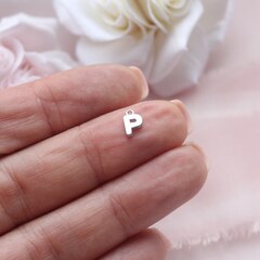 Буква S родий, 8 мм, 1 шт, П771