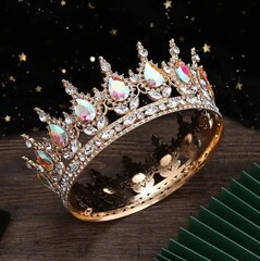 Корона для торта золото-белый 12х6 см