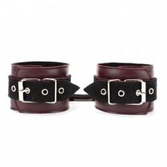 Наручники из натуральной кожи бордо