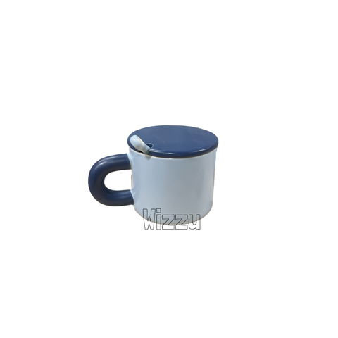 Кружка с ложкой и крышкой 400мл QJ-017-1