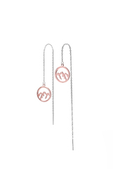 Серьги-протяжки "Горы" из серебра розовые