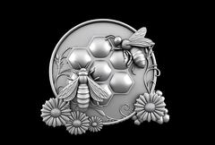 Силиконовый молд № 572 медальон Пчелы