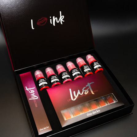 Набор пигментов для губ “Tina Davies LUST Lip Collection” 6 пигментов, 6 помад, 6 карандашей Permablend