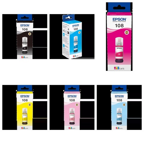 Комплект чернил Epson Контейнеры T09C тип 108 с чернилами для L8050/L18050 70 мл — 6 цветов по 70 мл