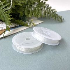 Резинка силиконовая прозрачная круглая для плетения браслетов, 6 мм и 8 мм, 8-10 м., 2 шт.