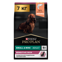 Pro Plan сухой корм для взр собак мелких пород с чувствительной кожей (лосось) 7 кг