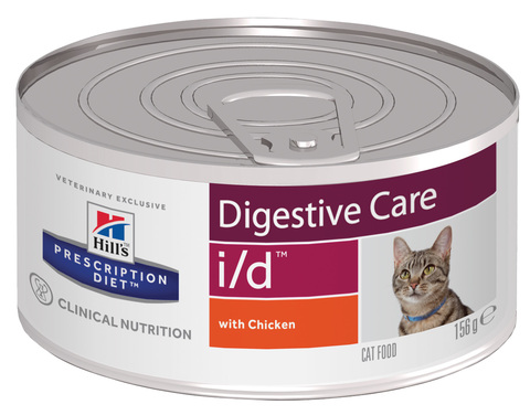 купить хиллс Hill’s™ Prescription Diet™ Feline i/d™ Digestive Care with Chickenконсервы (влажный корм) для кошек старше 3-х недель, диетический рацион при заболеваниях ЖКТ