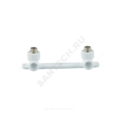 Планка PP-R монтажная белая Дн 20х1/2" НР под смеситель с водорозетками VALFEX 10123020