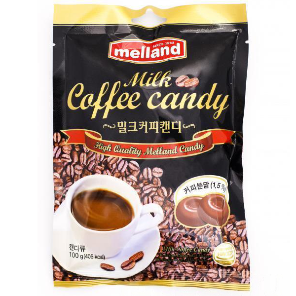 Карамель кофе канди. Карамель "кофе с молоком" Milk Coffee Melland 100гр.