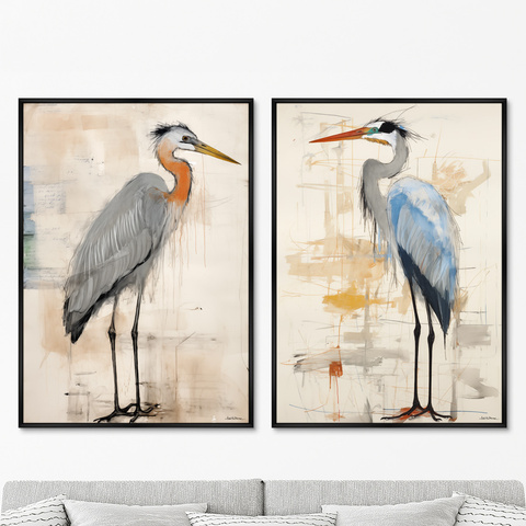ArtNoMore - Набор из 2-х репродукций картин на холсте Herons, 2024г.