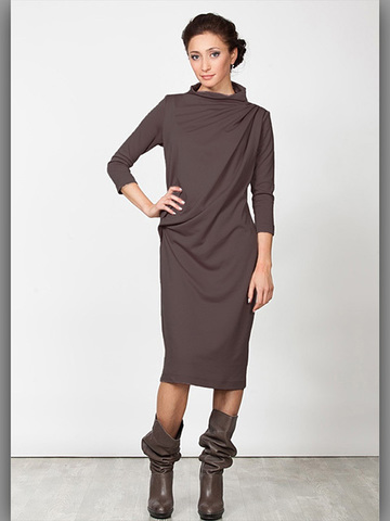 P2051-6 платье коричневое