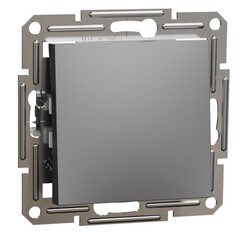 ВЫКЛЮЧАТЕЛЬ ПЕРЕКРЕСТНЫЙ С/У 1-КЛАВИША МЕХ АНТРАЦИТ ASFORA /SCHNEIDER/