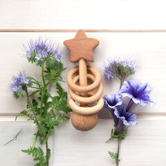 Погремушка - грызунок с колечками Волшебная звездочка Леснушки