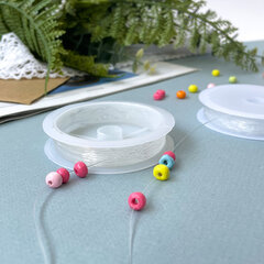 Резинка силиконовая прозрачная круглая для плетения браслетов, 6 мм и 8 мм, 8-10 м., 2 шт.