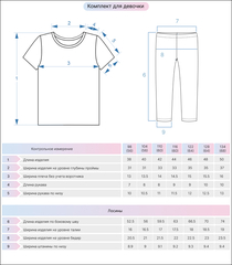 Комплект для девочки (футболка-лосины) 41110 розовый/синий