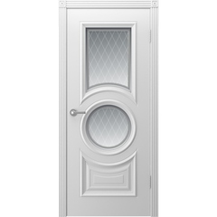 Купить Межкомнатная дверь эмаль Богема белая остеклённая