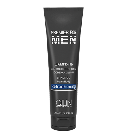 OLLIN premier for men шампунь для волос и тела освежающий 250мл/ shampoo hair&body refreshening