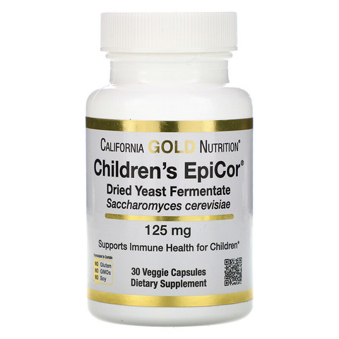 California Gold Nutrition, Children's EpiCor, 125 мг, 30 растительных капсул